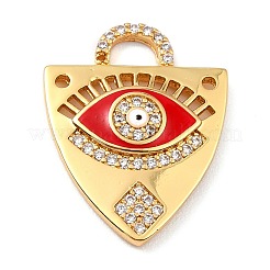 Brass Micro Pave Clear Cubic Zirconia Pendants&nbsp;ZIRC-I054-21G