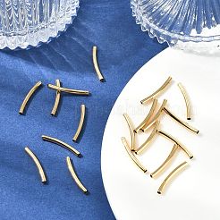SHEGRACE Brass Curved Tube Beads&nbsp;XGRPCU093-259G