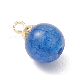 Crackle Glass Round Charms&nbsp;PALLOY-JF04874