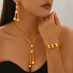 Alloy Long Tassel Bracelets & Earrings & Necklaces Sets for Women&nbsp;LJ8026