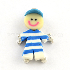Handmade Zinc Alloy Polymer Clay Little Boy Pendants&nbsp;X-CLAY-Q222-05