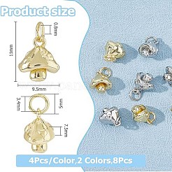 8 Pcs 2 Colors Rack Plating Brass Pendants&nbsp;KK-HS0001-15