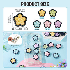 50Pcs 5 Colors Sakura Opaque Resin Cabochons&nbsp;CRES-TA0001-74