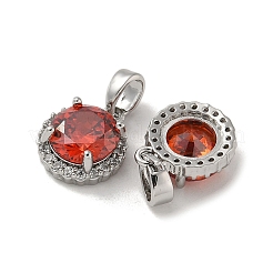 Brass Micro Pave Cubic Zirconia Pendents&nbsp;KK-R210-19P