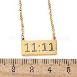 304 Stainless Steel Number 11:11 Pendant Necklaces&nbsp;NJEW-NH0002-01G-06