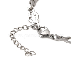 304 Stainless Steel Hollow Cross-Linked Chain Bracelets for Women&nbsp;BJEW-JB12293-01