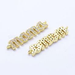 Brass Micro Pave Cubic Zirconia Links&nbsp;KK-P133-27G-NR