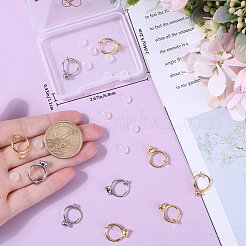 12Pcs 2 Color Brass Clip-on Earring Converters Findings&nbsp;KK-BBC0010-05