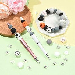 50Pcs 19 Styles Balls Silicone & Brass Rhinestone Spacer Beads Findings Kits&nbsp;DIY-FS0010-48