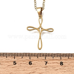 304 Stainless Steel Religion Cross Pendant Necklaces&nbsp;SA-CBAB727-02G