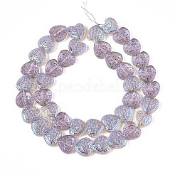 Electroplate Transparent Glass Beads Strands&nbsp;EGLA-N017-04D