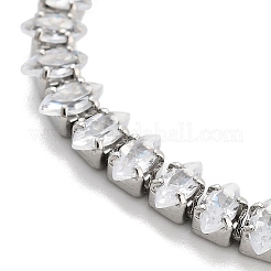 Brass Pave Clear Cubic Zirconia Horse Eye Box Chain Slider Bracelets&nbsp;BJEW-B094-06A-P