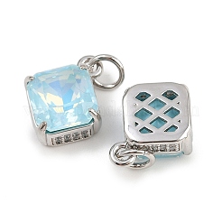 Brass Pave Cubic Zirconia Pendants&nbsp;KK-L240-07P-01