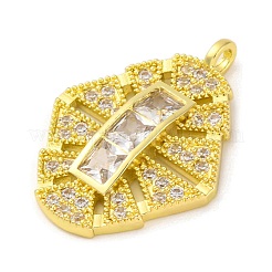 Brass Pendants with Cubic Zirconia&nbsp;KK-D536-10G