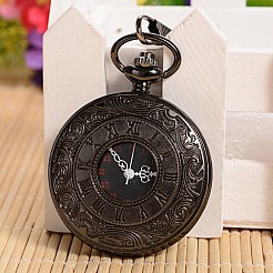 Openable Flat Round Alloy Pendant Pocket Watch&nbsp;WACH-L024-16