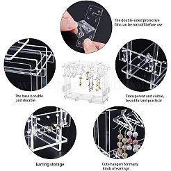 Assembled Transparent Acrylic Earring Display Stands&nbsp;EDIS-WH0021-12