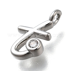 Brass Micro Pave Cubic Zirconia Pendants&nbsp;KK-B132-12P-T