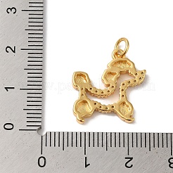 Rack Plating Brass Micro Pave Clear Cubic Zirconia Pendants&nbsp;KK-B092-18G