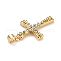 Brass Micro Pave Clear Cubic Zirconia Pendants&nbsp;ZIRC-A021-12G