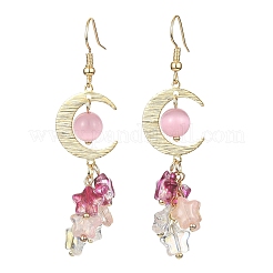 4 Pair 4 Color Glass Star Dangle Earrings&nbsp;EJEW-TA00267