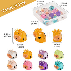 20Pcs Translucent Resin Cute Cow Ornament&nbsp;RESI-FS0002-11