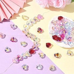 80Pcs 8 Colors Electroplate Transparent Glass Beads&nbsp;EGLA-YW0005-66