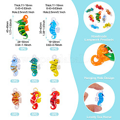 8Pcs 8 Styles Handmade Lampwork Pendants&nbsp;LAMP-TA0001-98