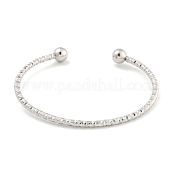 Non-Tarnish Textured 304 Stainless Steel Cuff Bangles&nbsp;BJEW-P331-11P