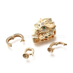 Brass Micro Pave Cubic Zirconia Fold Over Clasps&nbsp;KK-M318-25G