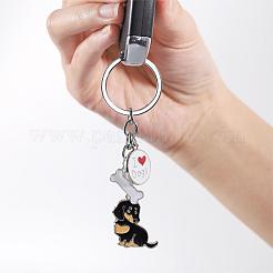 WEWAYSMILE 2 pcs Dog Keychain Car Keychain Pet Pendant Key-Ring Lovely Dog Key-ring Portable Metal Keychain Gift for Pet Lover Birthday Puppy Theme Party Supplies (Dachshund)&nbsp;JX788A