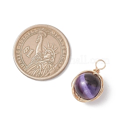 Copper Wire Wrapped Natural Banded Agate(Dyed & Heated) Pendants&nbsp;PALLOY-JF04950