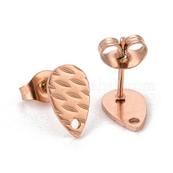 Ion Plating(IP) 304 Stainless Steel Stud Earring Findings&nbsp;STAS-O119-30RG
