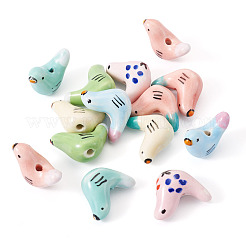 14Pcs 7 Colors Handmade Porcelain Beads&nbsp;PORC-TA0001-18
