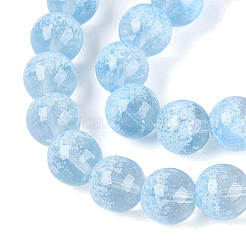 Transparent Half Spray Painted Glass Beads Strands&nbsp;GLAA-Q110-02A-03