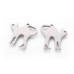 Non-Tarnish 201 Stainless Steel Kitten Pendants&nbsp;STAS-F231-052P