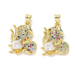 Brass Micro Pave Cubic Zirconia Pendants&nbsp;ZIRC-I063-30B