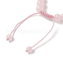 8mm Round Dyed Natural Rose Quartz Braided Bead Bracelets&nbsp;BJEW-C067-01B-20