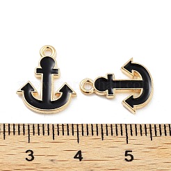 Light Gold Plated Alloy Enamel Charms&nbsp;ENAM-M219-07KCG-02