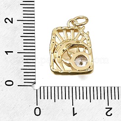 Brass Pave Clear Cubic Zirconia Pendants&nbsp;CU-CBAEEA8-31G