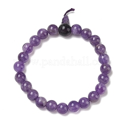 Natural Amethyst Gourd Beaded Stretch Bracelet for Women&nbsp;G-G997-G03
