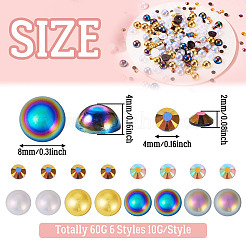 60G 6 Styles Electroplated Opaque Flat Back Resin Cabochons&nbsp;RESI-TA0003-38