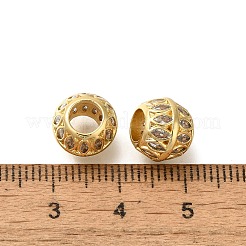 Brass with Cubic Zirconia European Beads&nbsp;KK-Z086-21G