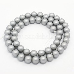 Round Shell Pearl Frosted Beads Strands&nbsp;BSHE-I002-10mm-223