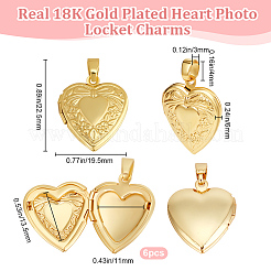 6Pcs Brass Locket Pendants&nbsp;KK-BBC0015-53