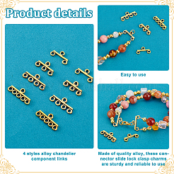 80Pcs 4 Styles Alloy Chandelier Component Links&nbsp;FIND-PH0022-78AG