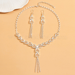Luxury Alloy Hollow Geometric Long Tassel Earrings & Necklaces Sets for Women&nbsp;TX4932