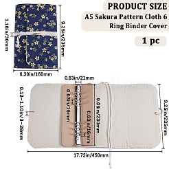 A6 Sakura Pattern Cloth 6 Ring Binder Cover&nbsp;DIY-WH0430-376A