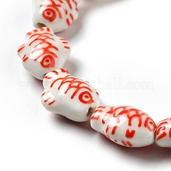 Handmade Printed Porcelain Beads&nbsp;PORC-F005-03C