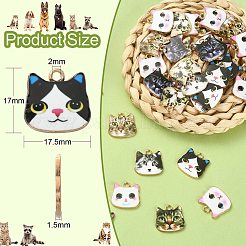 45Pcs 9 Styles Printed Alloy Pendants&nbsp;ENAM-CJ0003-46