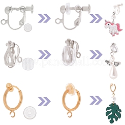 24Pcs 6 Style Brass Clip-on Earring Findings&nbsp;DIY-SC0021-29